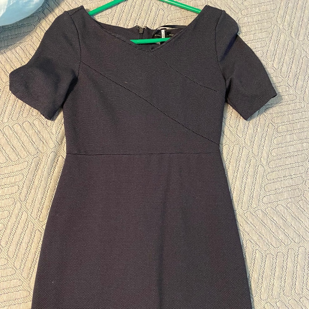 Banana Republic Navy Blue Polka Dot Dress